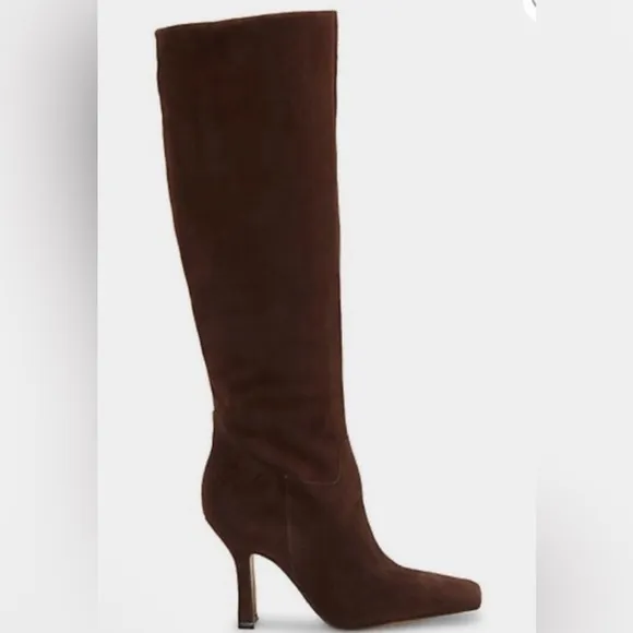 Vince Camuto Kalinder knee high suede boot in root beer brown size 7.5