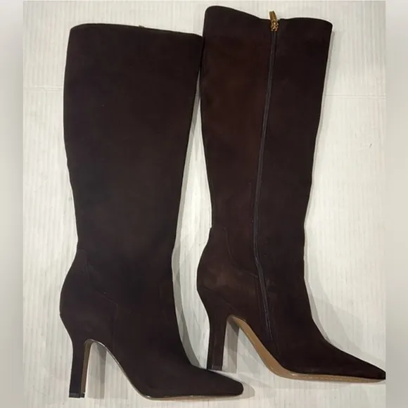 Vince Camuto Kalinder knee high suede boot in root beer brown size 7.5