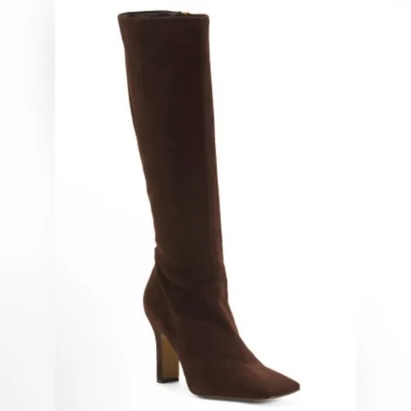 Vince Camuto Kalinder knee high suede boot in root beer brown size 7.5