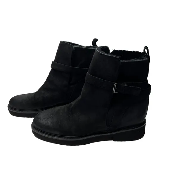 Vince | Claudia Suede &amp; Shearling Boots in Black US 10/EU 40