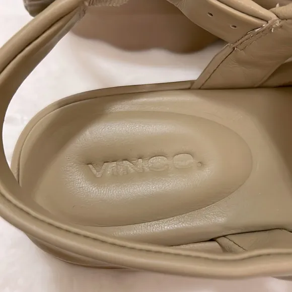 Vince Santa Cruz Leather Slingback Leather Platform Sandals