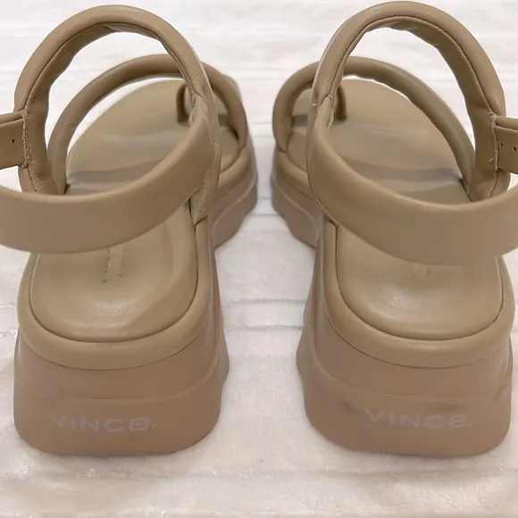 Vince Santa Cruz Leather Slingback Leather Platform Sandals