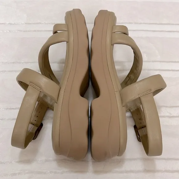 Vince Santa Cruz Leather Slingback Leather Platform Sandals