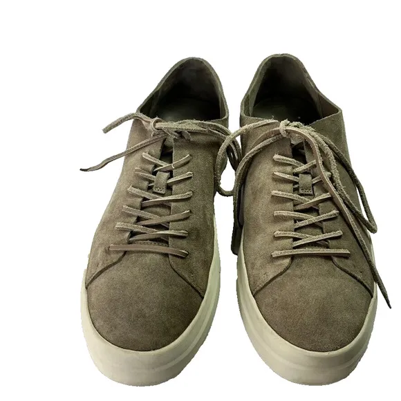 Vince Sneakers Mens 11.5M Brown Suede Leather Casual Shoes Lace Up Lined