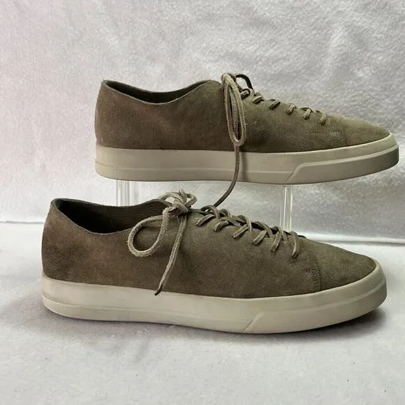 Vince Sneakers Mens 11.5M Brown Suede Leather Casual Shoes Lace Up Lined