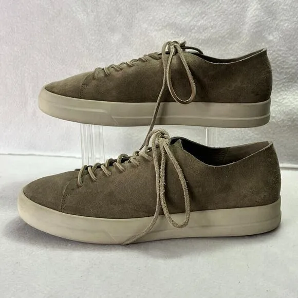 Vince Sneakers Mens 11.5M Brown Suede Leather Casual Shoes Lace Up Lined