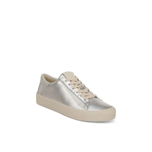 VINCE. Womens Silver Debossed Gabi Platform Leather Sneakers Shoes 9 M