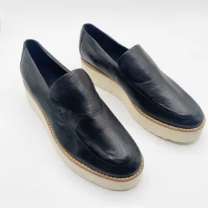 Vince Zeta Platform Shoes Leather Platform Loafers Shoes Black 10M