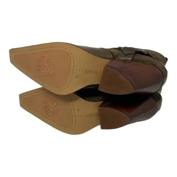 Vince Camuto Nenanie Leather Suede Bootie Taupe Size 8 NWT