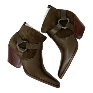 Vince Camuto Nenanie Leather Suede Bootie Taupe Size 8 NWT