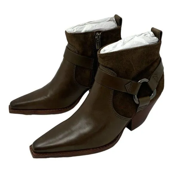 Vince Camuto Nenanie Leather Suede Bootie Taupe Size 8 NWT