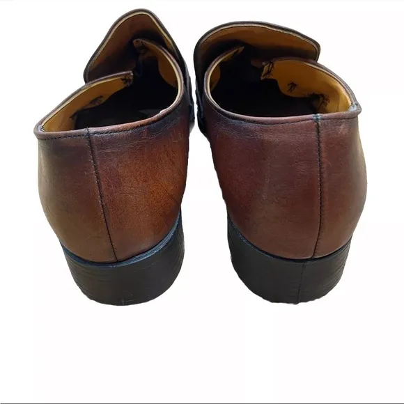 Vintage 1970's Flagg Bros. Brown Leather Loafers Made In USA Preppy Dress Shoes