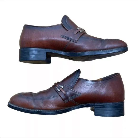 Vintage 1970's Flagg Bros. Brown Leather Loafers Made In USA Preppy Dress Shoes