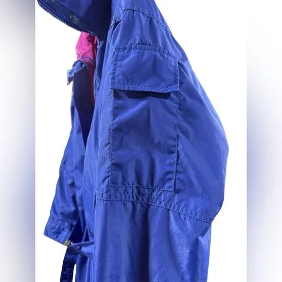 Vintage 90’s Columbia women's Bugaboo blue &amp; pink windbreaker snowsuit. Size M