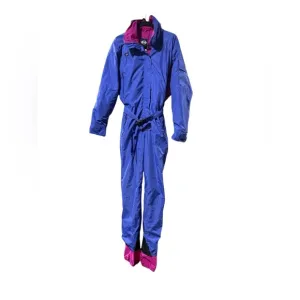Vintage 90’s Columbia women's Bugaboo blue &amp; pink windbreaker snowsuit. Size M