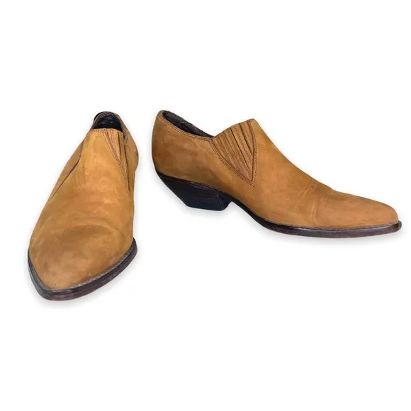 Vintage 90's Guess Cowboy Western Ankle Boots Booties Suede Leather Size 7