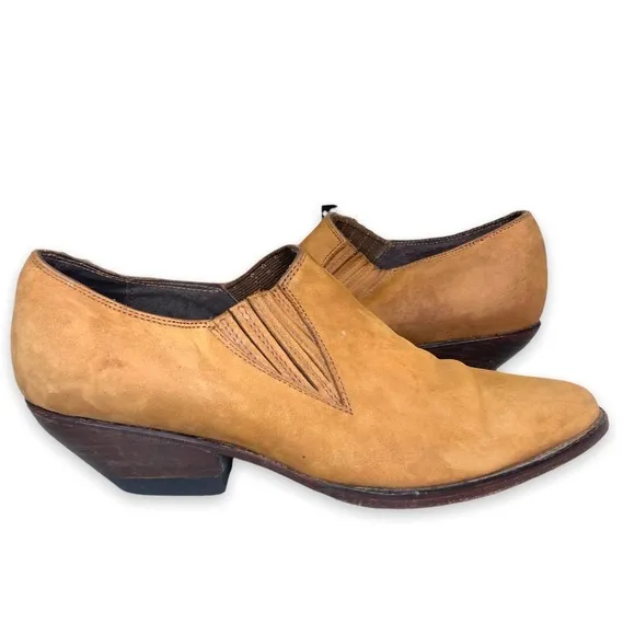 Vintage 90's Guess Cowboy Western Ankle Boots Booties Suede Leather Size 7
