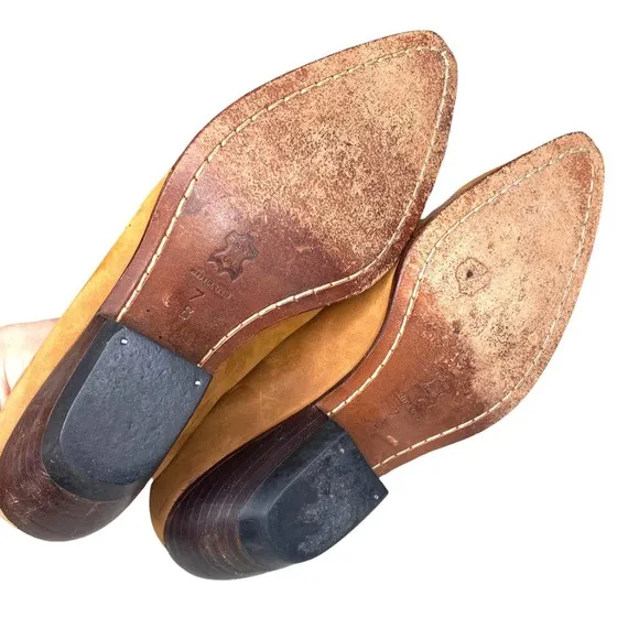 Vintage 90's Guess Cowboy Western Ankle Boots Booties Suede Leather Size 7