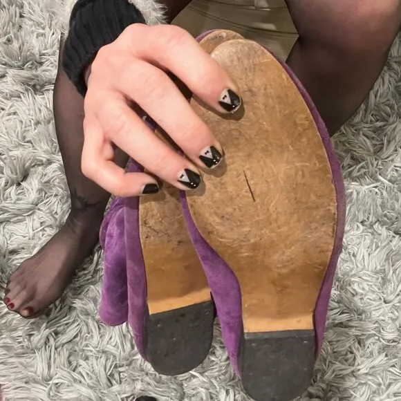 Vintage Cobbies Purple Suede Slouch Boots Womens Size 10 Timeless Style