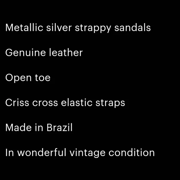 VINTAGE METALLIC SILVER SANDALS 80S CRISS CROSS OPEN TOE SUMMER 90S PREPPY RETRO