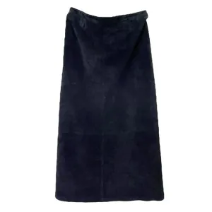 Vintage Pendleton Black Suede Leather Maxi Long Skirt Size 16 Lined Western Boho