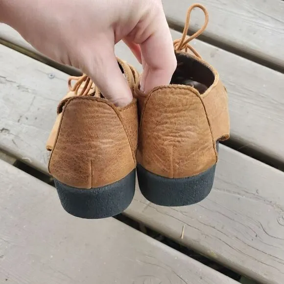 Vintage 90s y2k Brown Leather Greek Fisherman Chunky Platform Jesus Sandals 8.5