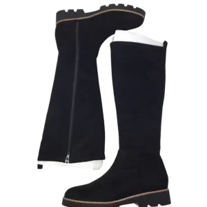 Vionic Ashburn Boots NEW Black Size 7 Knee High Tall Faux Suede NWOB Stretch