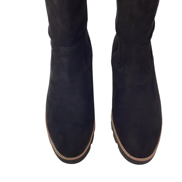Vionic Ashburn Boots NEW Black Size 7 Knee High Tall Faux Suede NWOB Stretch