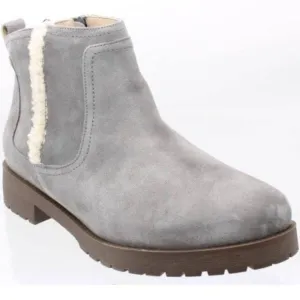 VIONIC ASLYNN SUEDE LEATHER SHERPA WATER REPELLENT LUG SOLE ANKLE BOOTS GRY SZ 9
