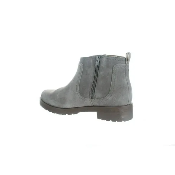VIONIC ASLYNN SUEDE LEATHER SHERPA WATER REPELLENT LUG SOLE ANKLE BOOTS GRY SZ 9
