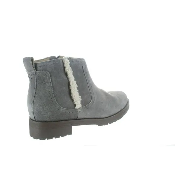 VIONIC ASLYNN SUEDE LEATHER SHERPA WATER REPELLENT LUG SOLE ANKLE BOOTS GRY SZ 9