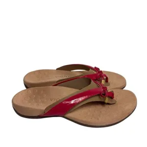 VIONIC BELLA VIVA MAGENTA PATENT COMFORTABLE WOMEN BOW SANDALS SIZE 8.5 NEW