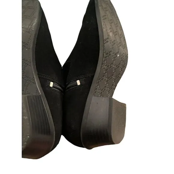 Vionic Vera Black Suede Booties Water Resistant Orthotic Ankle Boots Sz 7.5