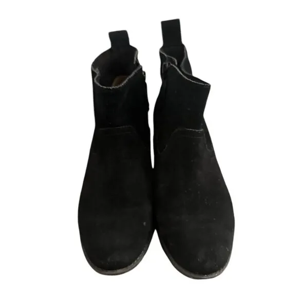 Vionic Vera Black Suede Booties Water Resistant Orthotic Ankle Boots Sz 7.5