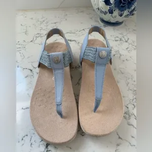 Vivonic leather &amp; Raffia sandals NWOT size 8
