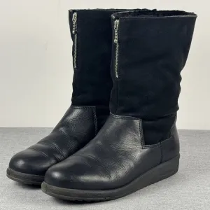 Vtg Bama Lams Echtes Lammfell Black Suede Boots With Sheepskin Lining Size 5.5
