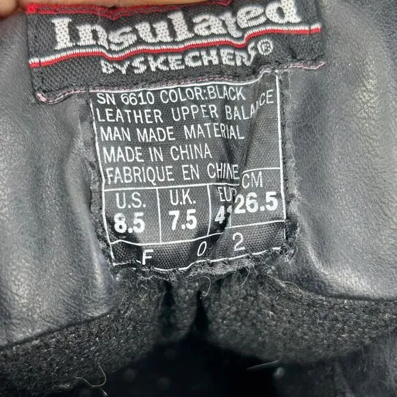 VTG Skechers Jammers 6610 Chunky Insulated Boot US 8.5 Men's Black Hiking Boots