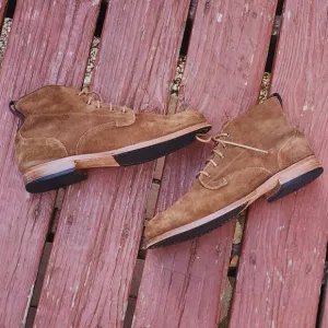 Warfield &amp; Grand Men's Suede/Leather Lace Up Cognac Tan Ankle Boots, Size 11