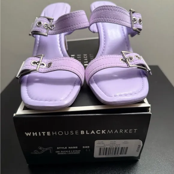 White House Black Market Purple Sandals with Double Strap Design 9 1/2