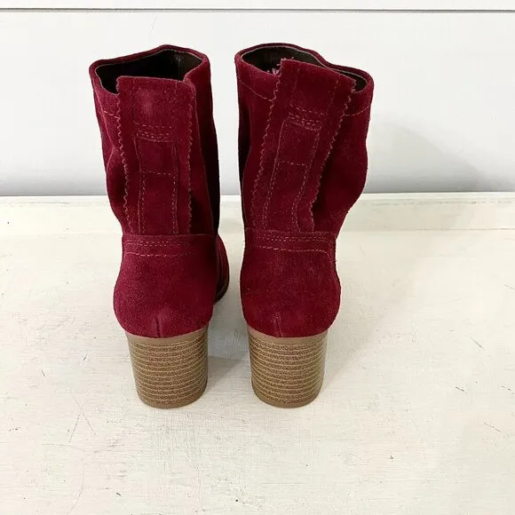White Mountain Bahari Suede Leather Pull On Slouchy Ankle Boots Booties Size 6.5