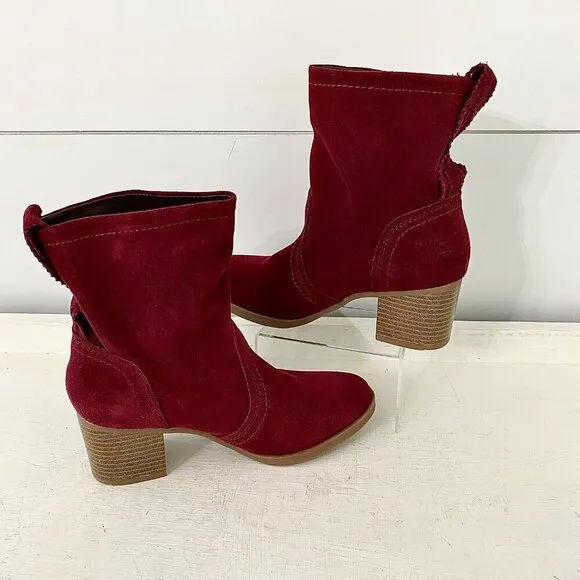 White Mountain Bahari Suede Leather Pull On Slouchy Ankle Boots Booties Size 6.5