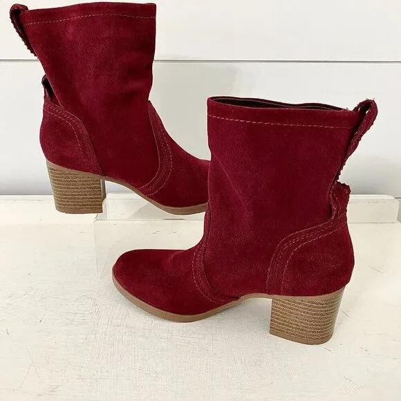 White Mountain Bahari Suede Leather Pull On Slouchy Ankle Boots Booties Size 6.5