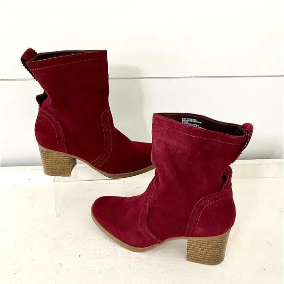 White Mountain Bahari Suede Leather Pull On Slouchy Ankle Boots Booties Size 6.5