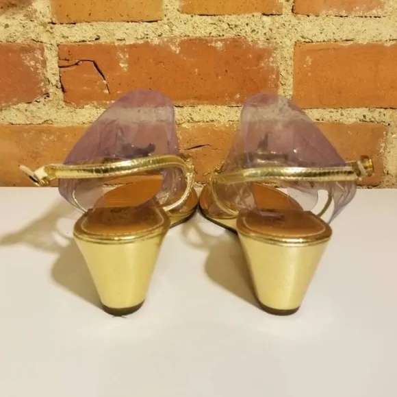 WILD ROSE VTG SANDALS METALLIC GOLD STARFISH BEACH SUMMER HOLIDAY VACA BEACH 5/6