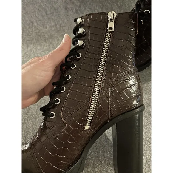 Winnie Harlow X Steve Madden Burgundy Leather Lisalove‎ Boots 8.5, Grunge Goth