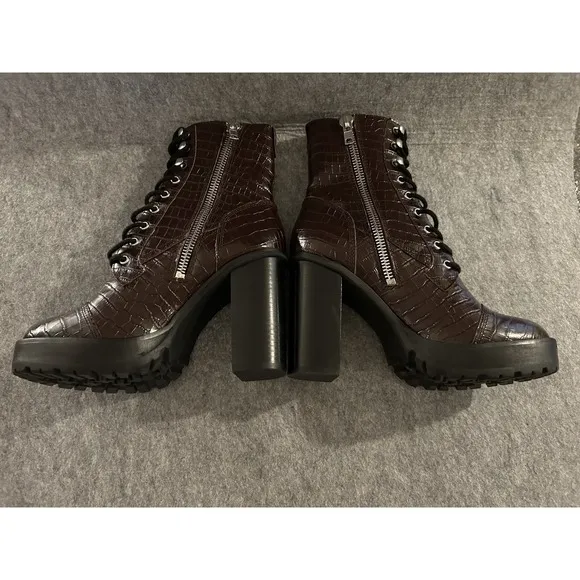 Winnie Harlow X Steve Madden Burgundy Leather Lisalove‎ Boots 8.5, Grunge Goth