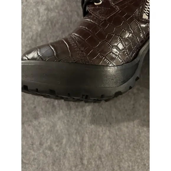 Winnie Harlow X Steve Madden Burgundy Leather Lisalove‎ Boots 8.5, Grunge Goth