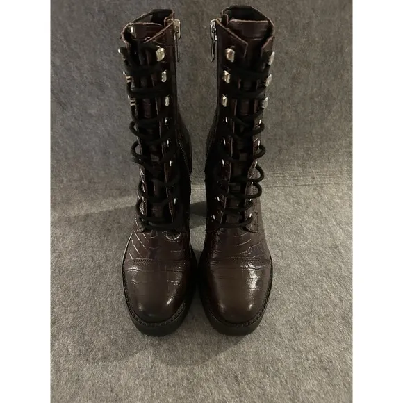Winnie Harlow X Steve Madden Burgundy Leather Lisalove‎ Boots 8.5, Grunge Goth