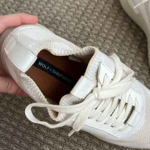 Wolf and Shepherd White Vanilla SupremeKnit Trainer Tennis Shoes