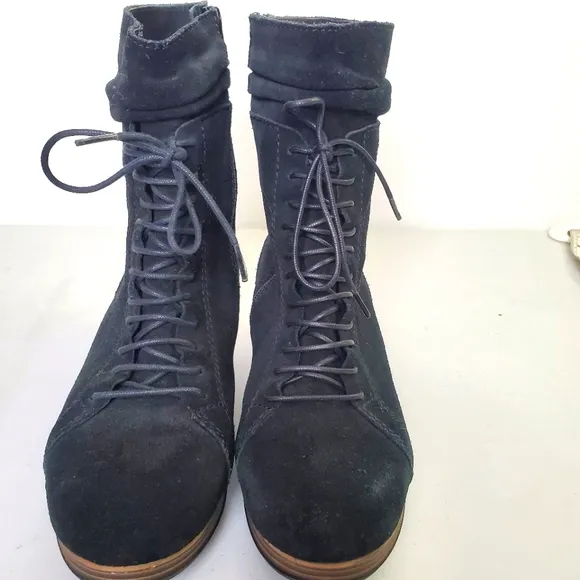 Wolky Dhofar Black Suede Lace Up Boots Size 41